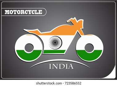 motorcycle logo made from the flag of India
