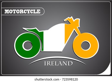 motorcycle logo made from the flag of Ireland