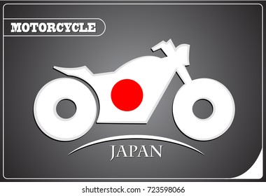 motorcycle logo made from the flag of Japan