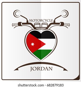 motorcycle logo made from the flag of Jordan