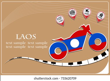motorcycle logo made from the flag of Laos