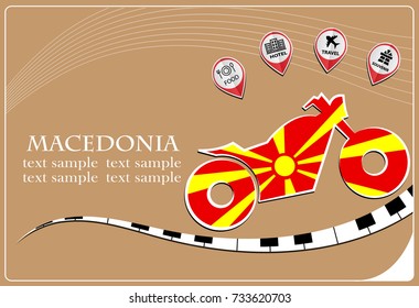 motorcycle logo made from the flag of Macedonia