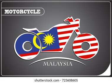 motorcycle logo made from the flag of Malaysia