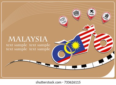 motorcycle logo made from the flag of Malaysia