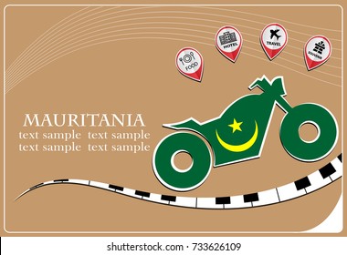 motorcycle logo made from the flag of Mauritania