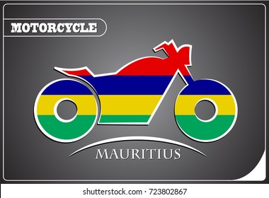 motorcycle logo made from the flag of Mauritius