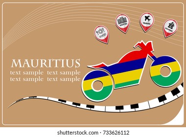 motorcycle logo made from the flag of Mauritius
