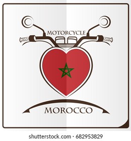 motorcycle logo made from the flag of Morocco