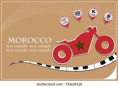 motorcycle logo made from the flag of Morocco