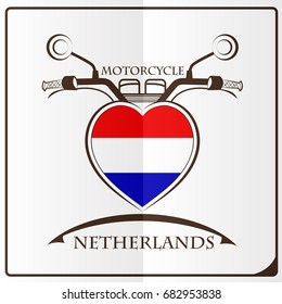motorcycle logo made from the flag of Netherlands