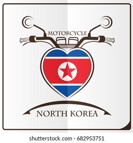 motorcycle logo made from the flag of North Korea