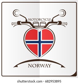 motorcycle logo made from the flag of Norway