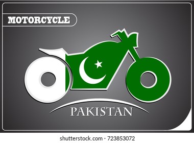 motorcycle logo made from the flag of Pakistan