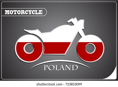 motorcycle logo made from the flag of Poland