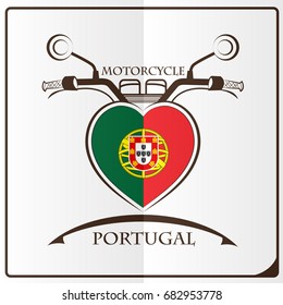 motorcycle logo made from the flag of Portugal