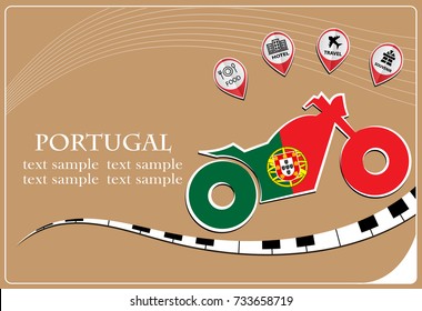 motorcycle logo made from the flag of Portugal