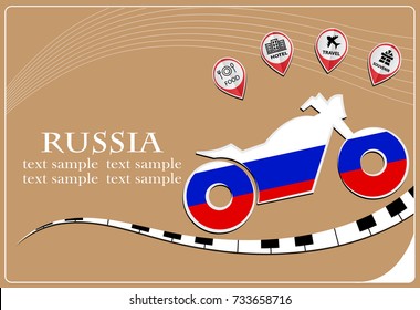 motorcycle logo made from the flag of Russia