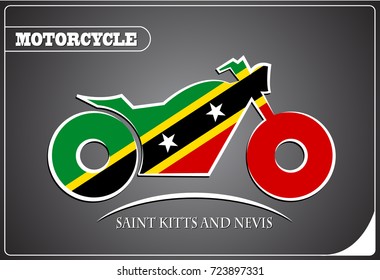 motorcycle logo made from the flag of Saint Kitts and Nevis
