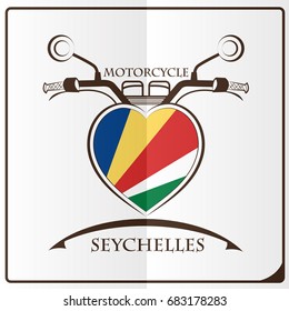 motorcycle logo made from the flag of Seychelles