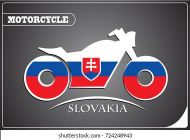 motorcycle logo made from the flag of Slovakia