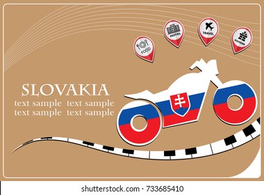 motorcycle logo made from the flag of Slovakia
