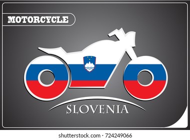 motorcycle logo made from the flag of Slovenia