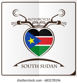 motorcycle logo made from the flag of South Sudan