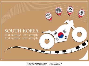 motorcycle logo made from the flag of South Korea