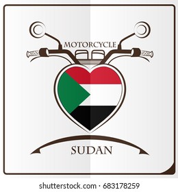 motorcycle logo made from the flag of Sudan