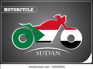 motorcycle logo made from the flag of Sudan