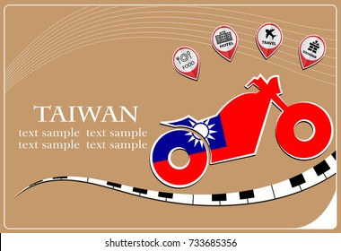 motorcycle logo made from the flag of Taiwan