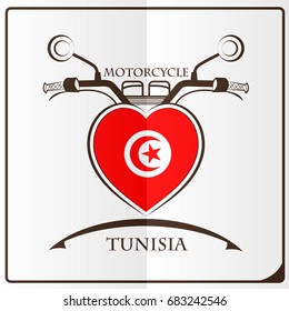 motorcycle logo made from the flag of Tunisia