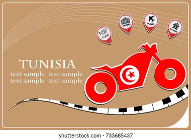 motorcycle logo made from the flag of Tunisia