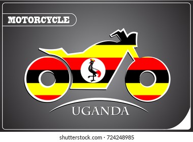 motorcycle logo made from the flag of Uganda