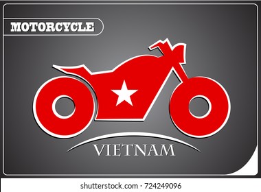 motorcycle logo made from the flag of Vietnam