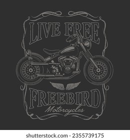 Motorcycle Logo Print Graphic Vector