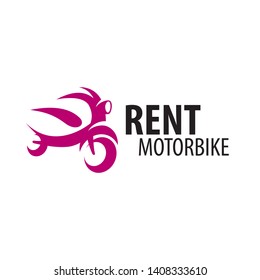 Motorcycle logo for rent. Vector illustration on white background
