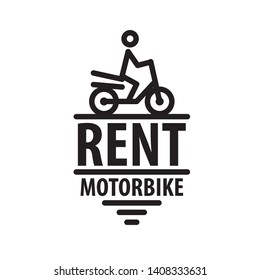 Motorcycle logo for rent. Vector illustration on white background