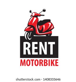 Motorcycle logo for rent. Vector illustration on white background