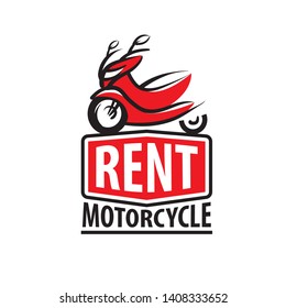 Motorcycle logo for rent. Vector illustration on white background
