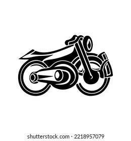 Motorrad-Logo, Vektordesign. Motorraddesign mit Handzeichnung. 
