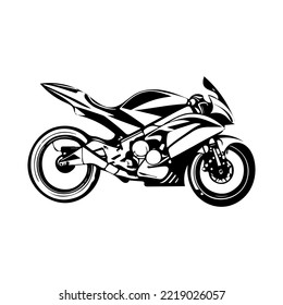 Diseño vectorial del logotipo de la motocicleta. Diseño de moto con estilo de dibujo a mano. 