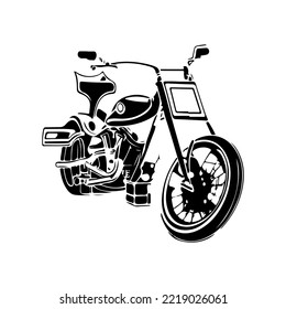 Motorcycle logo vector design. Motorcycle design with hand drawing style. 