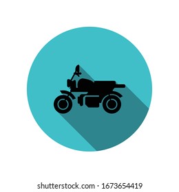 Motorcycle long shadow icon. Simple glyph, flat vector of transport icons for ui and ux, website or mobile application