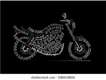 Motorcycle made of letters 
