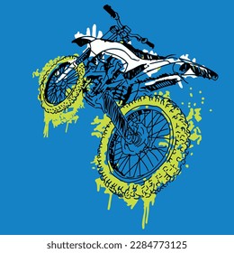 MOTORCYCLE MADE OF SCRATCHES AND PAINT SPOTS