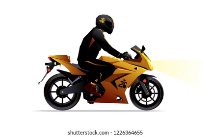 motorcycle man isolated