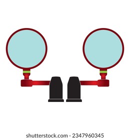 Símbolo de diseño de imagen vectorial de icono de espejo de motocicleta