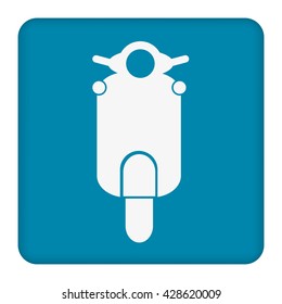 Motorcycle Moped Colorful Square Button.