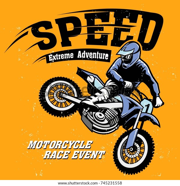 Motorcycle Motocross Stock Vector (Royalty Free) 745231558